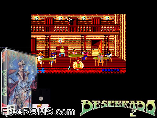 Desperado 2 (S) (1989) Amstrad CPC game showing 3D box cover and gameplay screenshot