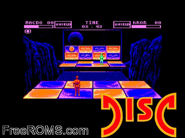 Disc (UK) (1990) Amstrad CPC game showing 3D box cover and gameplay screenshot