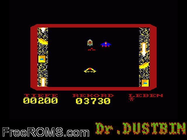 Dr Dustbin (UK) (1987) Amstrad CPC game showing 3D box cover and gameplay screenshot