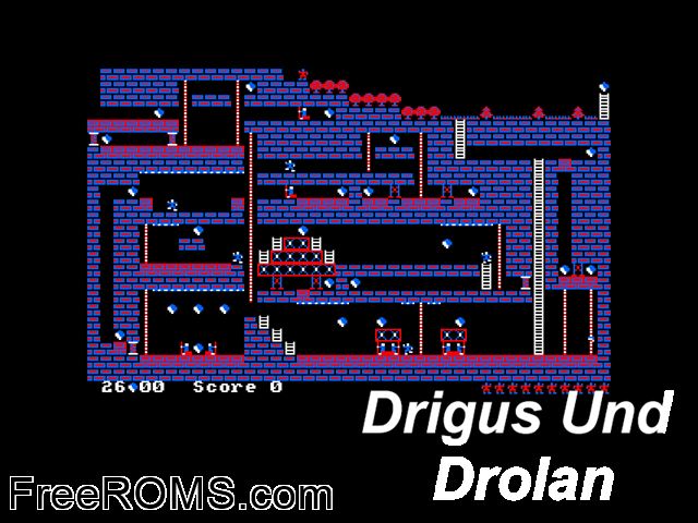 Drigus Und Drolan (G) (1994) (PD) Amstrad CPC game showing 3D box cover and gameplay screenshot
