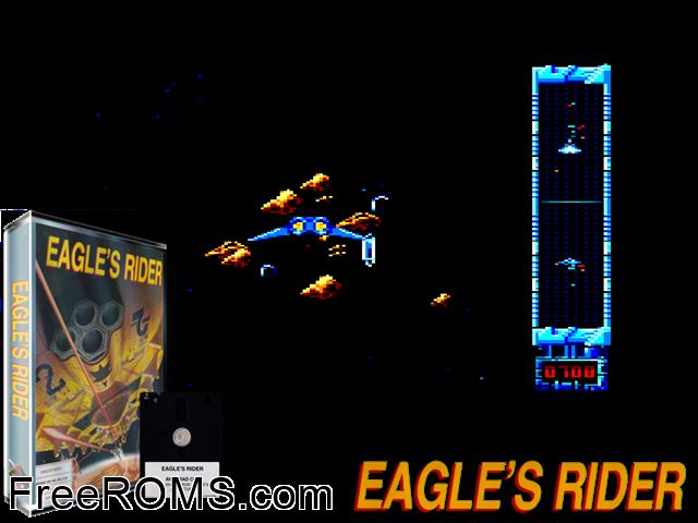 Eagle's Rider (F) (1990) Amstrad CPC game showing 3D box cover and gameplay screenshot