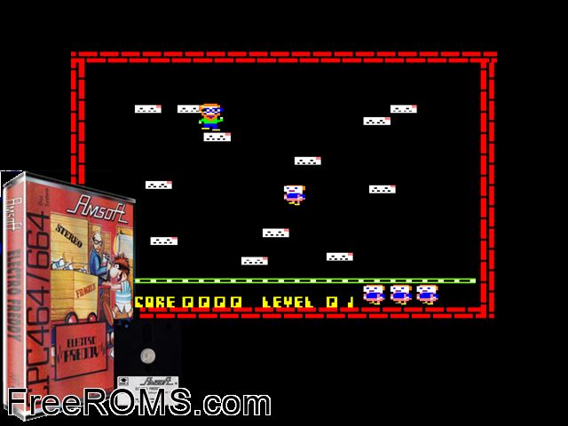 Electro Freddy (UK) (1984) Amstrad CPC game showing 3D box cover and gameplay screenshot
