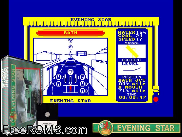 Evening Star (UK) (1987) Amstrad CPC game showing 3D box cover and gameplay screenshot