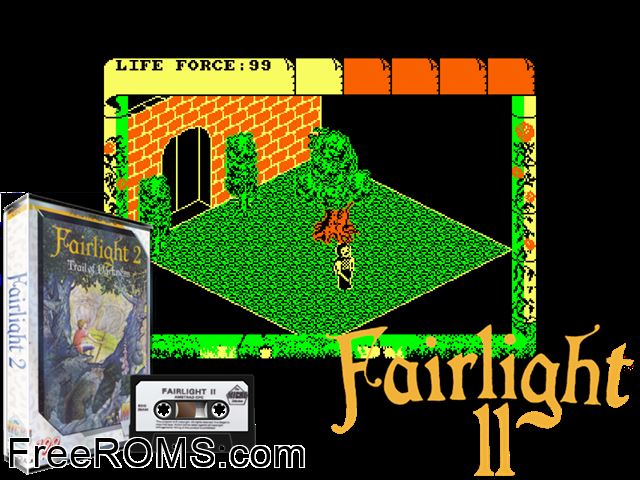 Fairlight 2 (UK) (1986) Amstrad CPC game showing 3D box cover and gameplay screenshot