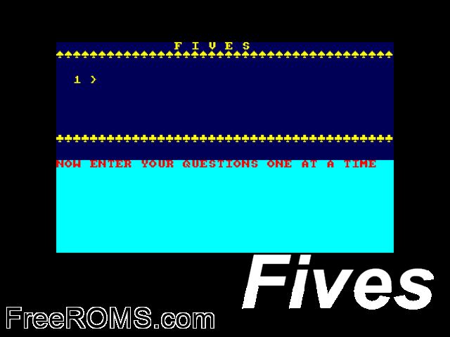 Fives (UK) (19xx) Amstrad CPC game showing 3D box cover and gameplay screenshot