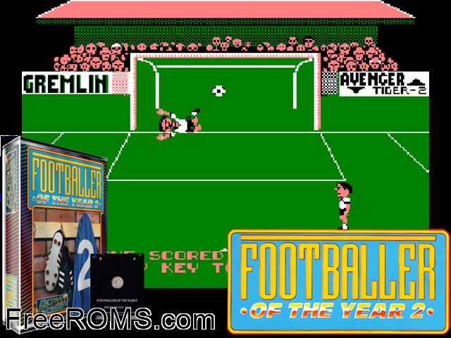 Footballer of the Year 2 (UK) (1989) Amstrad CPC game showing 3D box cover and gameplay screenshot