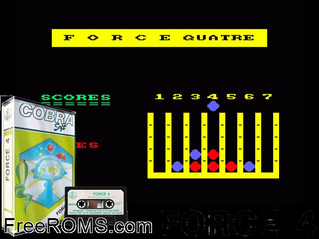 Force Quatre (F) (19xx) (PD) Amstrad CPC game showing 3D box cover and gameplay screenshot