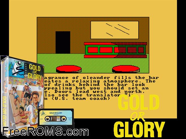For Gold or Glory (UK) (1988) Amstrad CPC game showing 3D box cover and gameplay screenshot