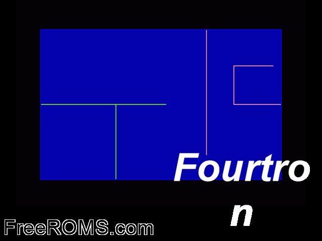 Fourtron (S) (1986) Amstrad CPC game showing 3D box cover and gameplay screenshot