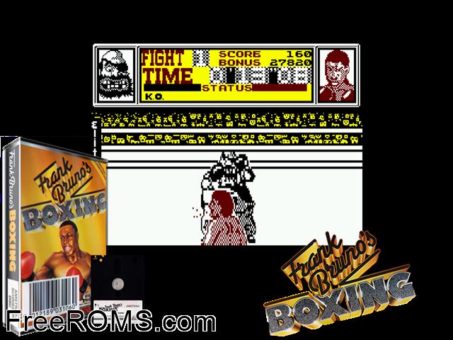 Frank Bruno's Boxing (UK) (1985) Amstrad CPC game showing 3D box cover and gameplay screenshot
