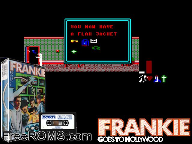 Frankie Goes To Hollywood (UK) (1986) Amstrad CPC game showing 3D box cover and gameplay screenshot