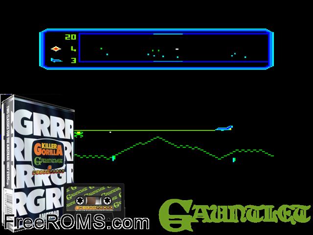 Gauntlet (UK) (1985) Amstrad CPC game showing 3D box cover and gameplay screenshot