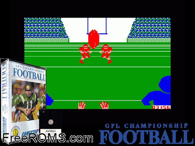 GBA - GFL Championship Football (UK) (1987) Amstrad CPC game showing 3D box cover and gameplay screenshot