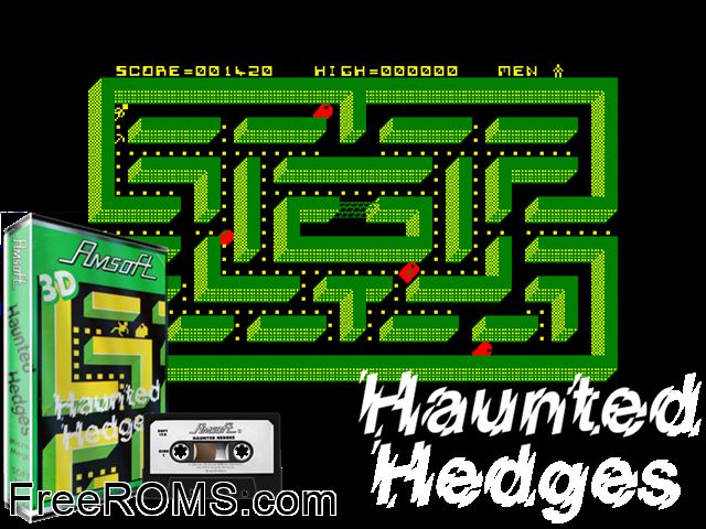 Haunted Hedges (UK) (1984) Amstrad CPC game showing 3D box cover and gameplay screenshot