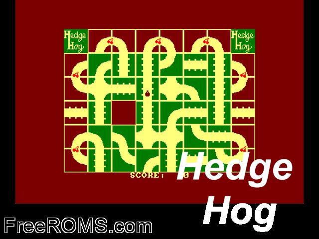 Hedge Hog (UK) (1986) Amstrad CPC game showing 3D box cover and gameplay screenshot