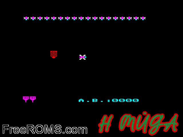 H Myga (G) (1988) Amstrad CPC game showing 3D box cover and gameplay screenshot