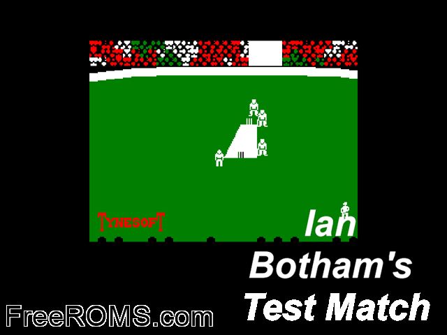 Ian Botham's Test Match (UK) (1985) Amstrad CPC game showing 3D box cover and gameplay screenshot