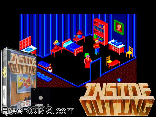 Inside Outing - Raffles (UK) (1987) Amstrad CPC game showing 3D box cover and gameplay screenshot
