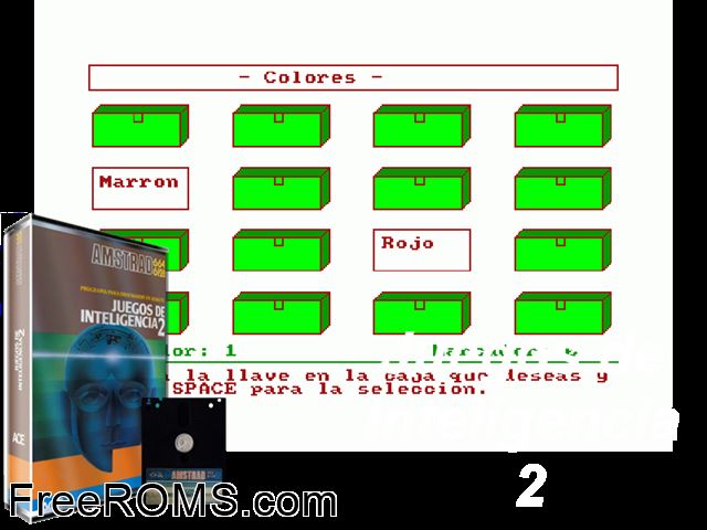 Inteligencia (S) (19xx) Amstrad CPC game showing 3D box cover and gameplay screenshot