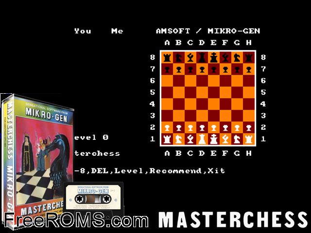 Jeu D'Echecs (F) (19xx) Amstrad CPC game showing 3D box cover and gameplay screenshot