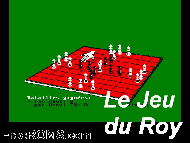 Jeu Du Roy, Le (F) (1988) Amstrad CPC game showing 3D box cover and gameplay screenshot