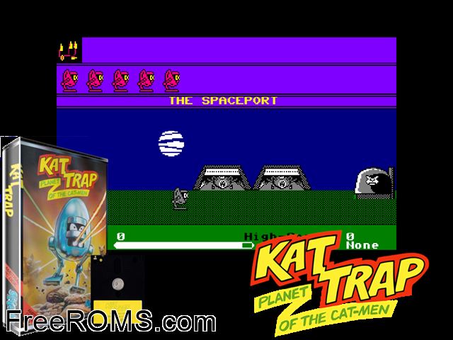 Kat Trap (UK) (1987) Amstrad CPC game showing 3D box cover and gameplay screenshot