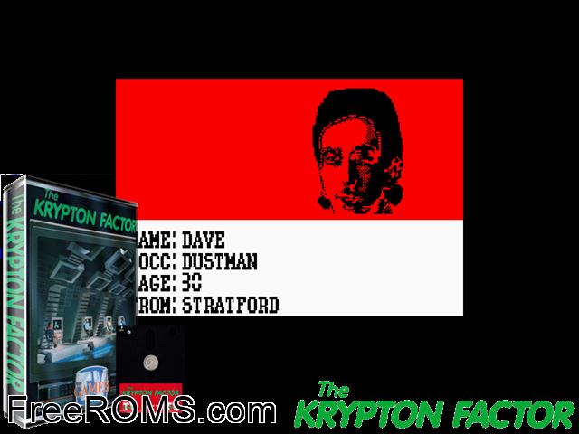 Krypton Factor (UK) (1987) (Disk 2 of 2) Amstrad CPC game showing 3D box cover and gameplay screenshot