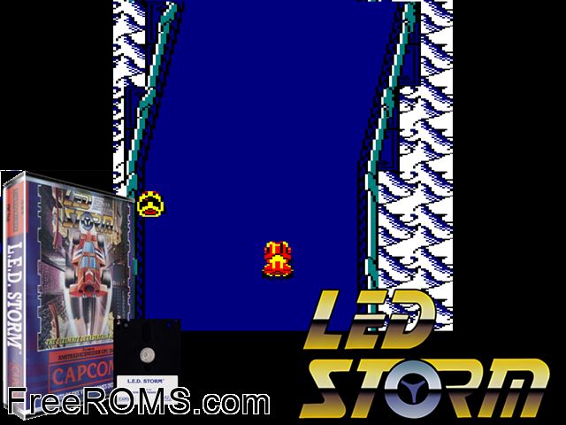 Led Storm (UK) (1988) Amstrad CPC game showing 3D box cover and gameplay screenshot