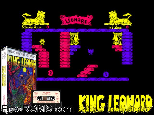 Leonard (S) (1986) Amstrad CPC game showing 3D box cover and gameplay screenshot
