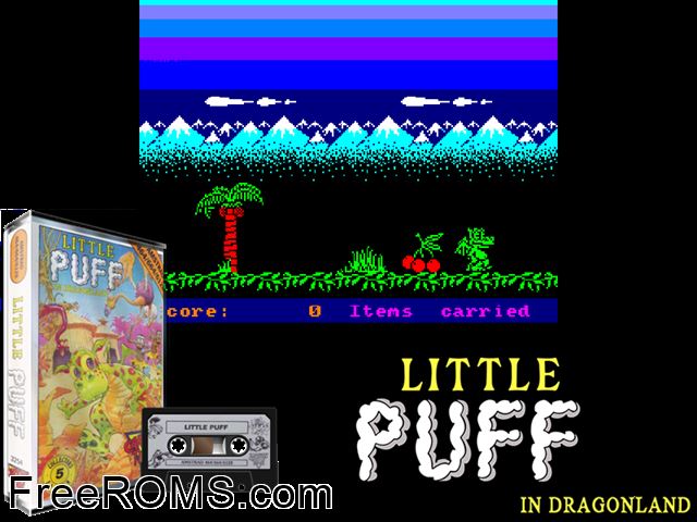 Little Puff (UK) (1989) Amstrad CPC game showing 3D box cover and gameplay screenshot
