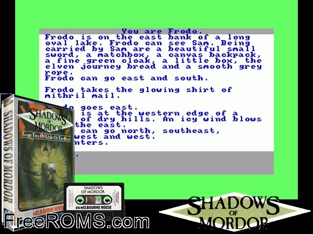 Lord of the Rings (UK) (1985) Amstrad CPC game showing 3D box cover and gameplay screenshot