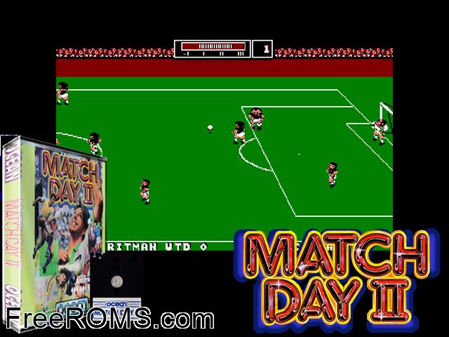 Matchday 2 (UK) (1988) Amstrad CPC game showing 3D box cover and gameplay screenshot