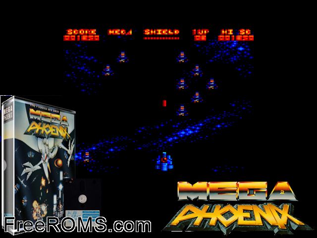 Mega Phoenix (UK) (1991) Amstrad CPC game showing 3D box cover and gameplay screenshot