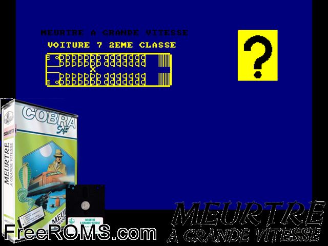 Meurtre A Grande Vitesse (F) (1985) Amstrad CPC game showing 3D box cover and gameplay screenshot