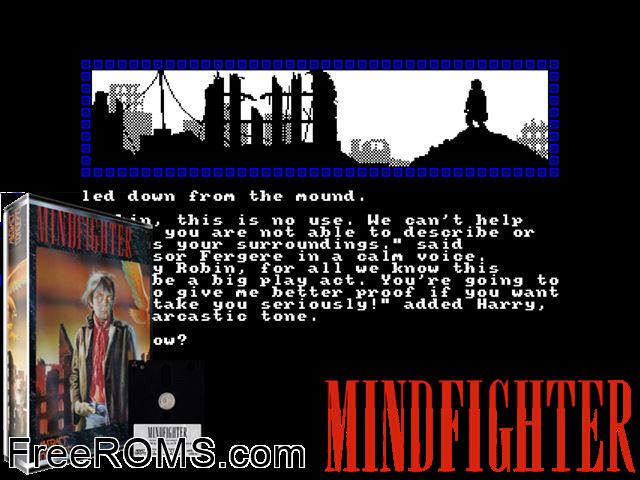 Mind Fighter (UK) (1988) Amstrad CPC game showing 3D box cover and gameplay screenshot