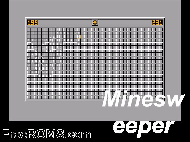 Minesweeper V1.1 (g) (1992) Amstrad CPC game showing 3D box cover and gameplay screenshot