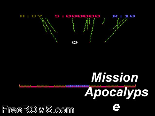 Mission Apocalypse (F) (19xx) Amstrad CPC game showing 3D box cover and gameplay screenshot