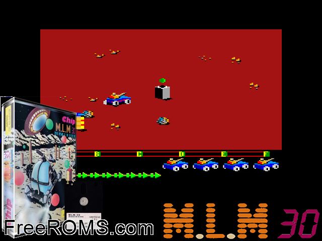 Mlm 3D - Evasion de la Lune (F) (1986) Amstrad CPC game showing 3D box cover and gameplay screenshot