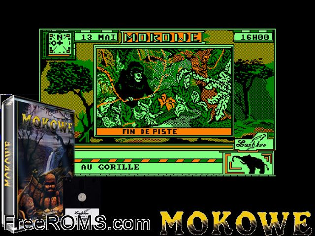 Mokowe (F) (1991) (Disk 2 of 2) Amstrad CPC game showing 3D box cover and gameplay screenshot