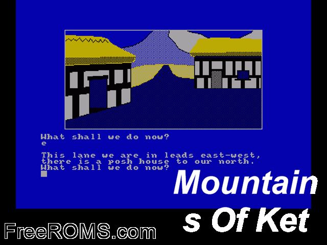 Mountains of Ket (UK) (1987) Amstrad CPC game showing 3D box cover and gameplay screenshot