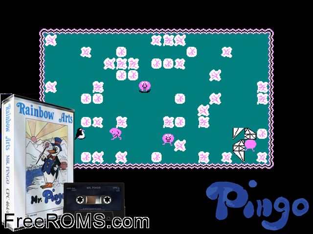 Mr. Pingo (uk) (1986) Amstrad CPC game showing 3D box cover and gameplay screenshot