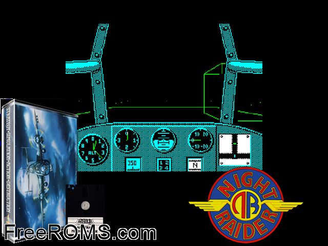 Night Raider (UK) (1988) Amstrad CPC game showing 3D box cover and gameplay screenshot