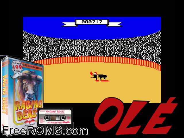 Ole (UK) (1985) Amstrad CPC game showing 3D box cover and gameplay screenshot