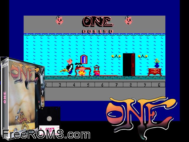 One (UK) (1986) Amstrad CPC game showing 3D box cover and gameplay screenshot