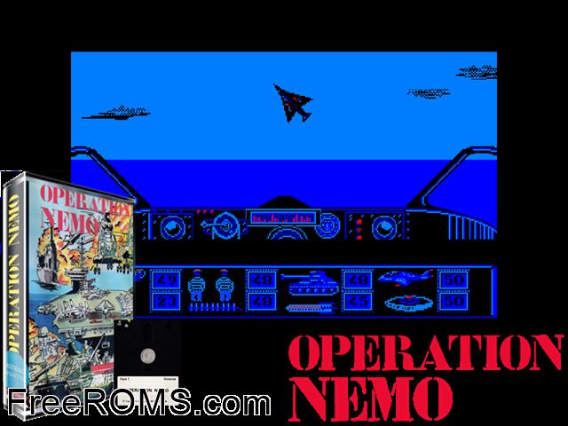 Operation Nemo (G) (1987) Amstrad CPC game showing 3D box cover and gameplay screenshot