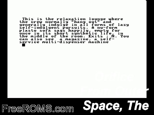 Orifice from Outer Space, The (UK) (19xx) Amstrad CPC game showing 3D box cover and gameplay screenshot