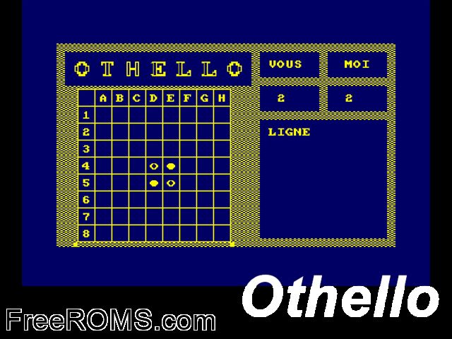 Othello (Demo) (UK) (19xx) Amstrad CPC game showing 3D box cover and gameplay screenshot