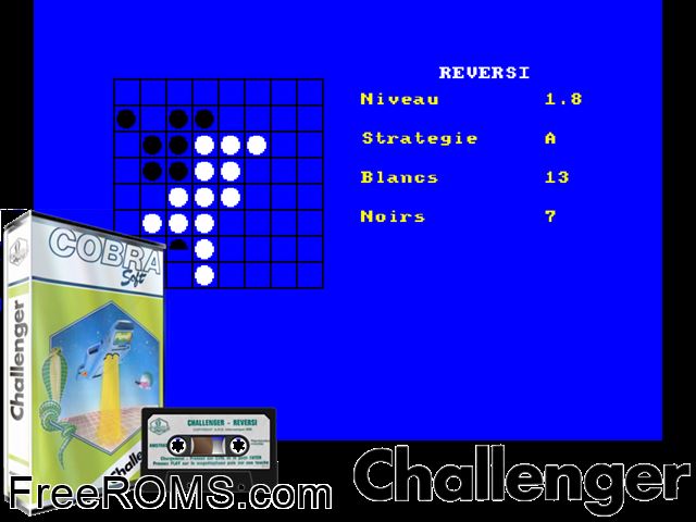 Othello-Reversi (UK,F) (1985) Amstrad CPC game showing 3D box cover and gameplay screenshot