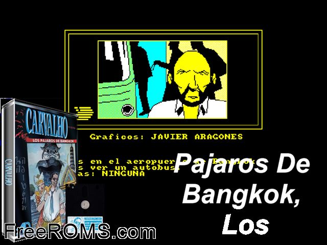 Pajaros de Bangkog, Los (S) (1988) Amstrad CPC game showing 3D box cover and gameplay screenshot