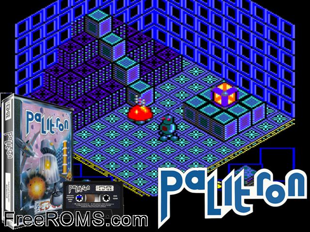 Palitron (UK) (1986) Amstrad CPC game showing 3D box cover and gameplay screenshot